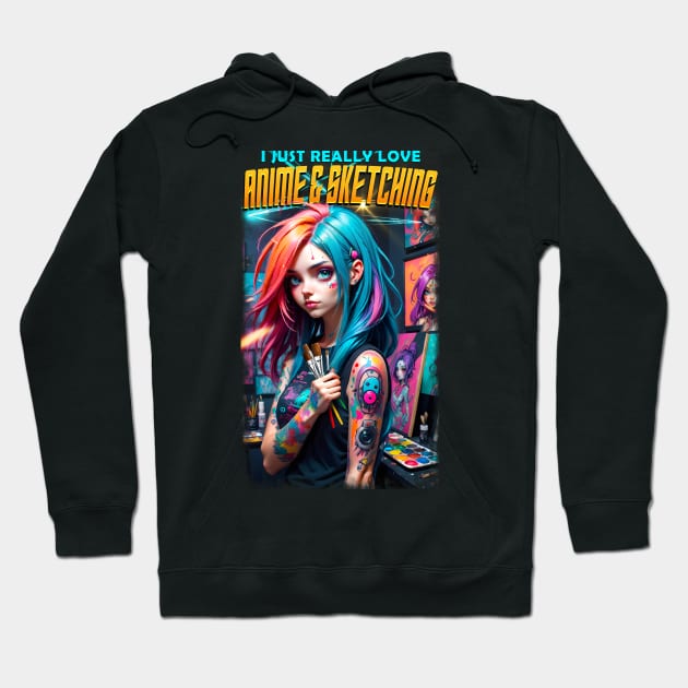 I just really love Anime & Sketching Hoodie by KawaiiDread